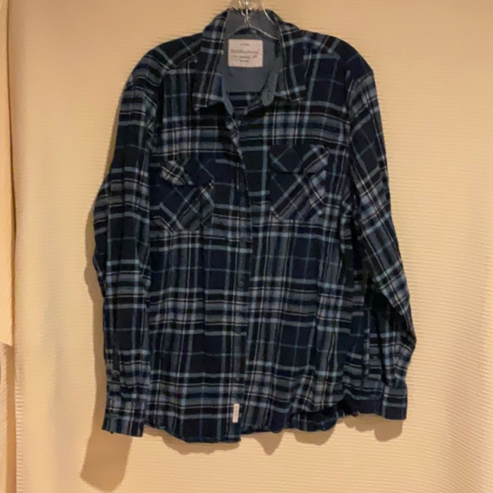 Weatherproof Blue Black Plaid L/S Button Down Shirt - Picture 1 of 7